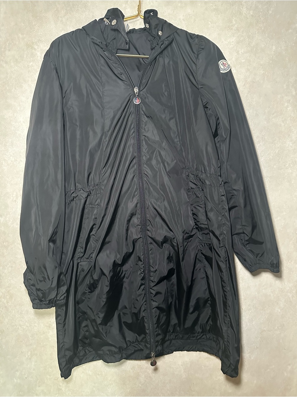 Moncler Black Hooded Trench Coat